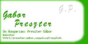 gabor preszter business card